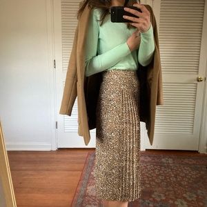 J. Crew Cheetah Midi Skirt